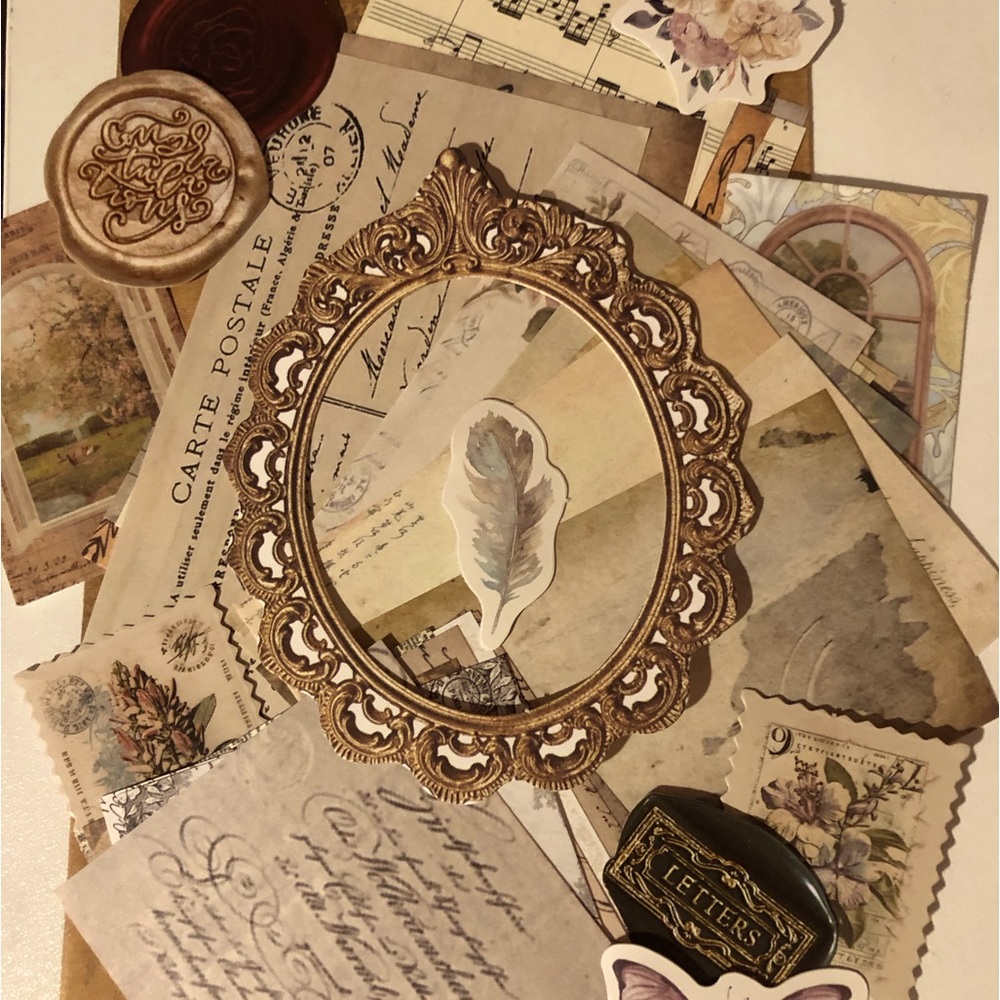 50pc+ Vintage Paper Ephemera - Perfect For Junk Journals/Scrapbooking